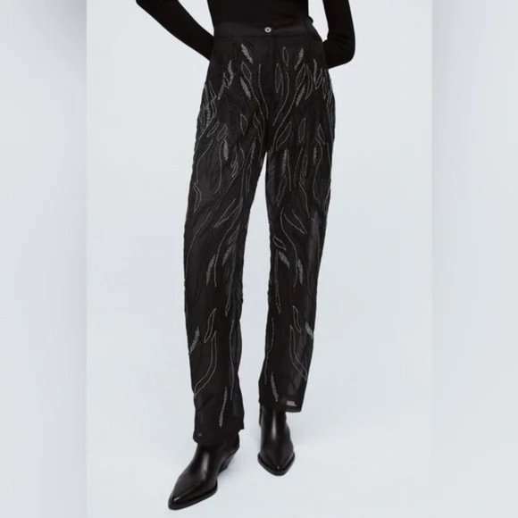 RARE ZARA BEADED PANTS LIMITED EDITION - Picture 3 of 4